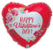 FLORAL HAPPY VALENTINE'S DAY 45CM (18") HEART WITH RIBBON